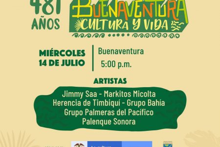 Alcaldía Distrital y Ministerio de Cultura conmemorarán el aniversario 481 de la ciudad con el concierto "Buenaventura, Cultura y Vida"