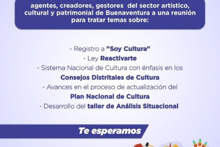 El 11 de octubre se realizará capacitación sobre procesos del sector cultural en Buenaventura
