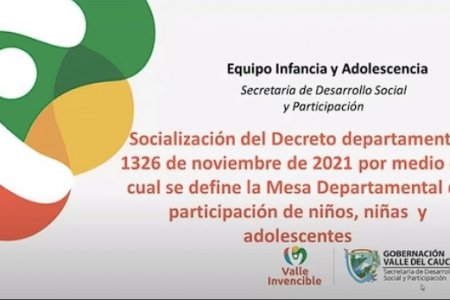 Con 29 ni&ntilde;os, ni&ntilde;as y adolescentes se realiza la primera Mesa Departamental de Participación de Ni&ntilde;os, Ni&ntilde;as y Adolescentes
