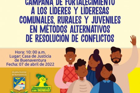 La Casa de Justicia realizará campa&ntilde;a de fortalecimiento en Métodos Alternativos de Resolución de Conflictos a lideres de Buenaventura