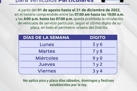 Así quedó el pico y placa para el segundo semestre del 2022 en Buenaventura