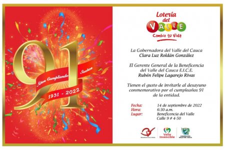 Lotería del Valle celebra 91 a&ntilde;os de trabajo por la salud de los vallecaucanos