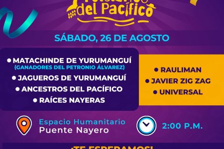 El sábado 26 de agosto de 2023 es el lanzamiento del Festival Folclórico del Pacífico en el Espacio Humanitario en el barrio La Playita