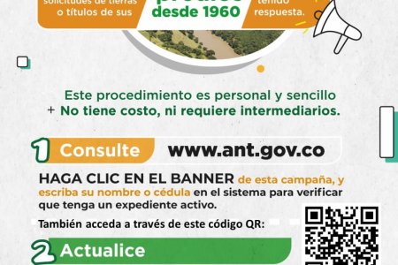 Buscamos 83.501 solicitantes de tierras para que actualicen sus datos y dar trámite a sus procesos