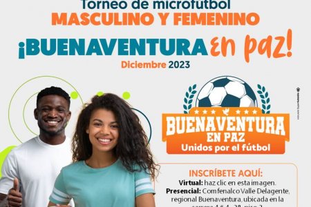 A inscribirse sin costo en el Torneo "Buenaventura en Paz: unidos por el fútbol"