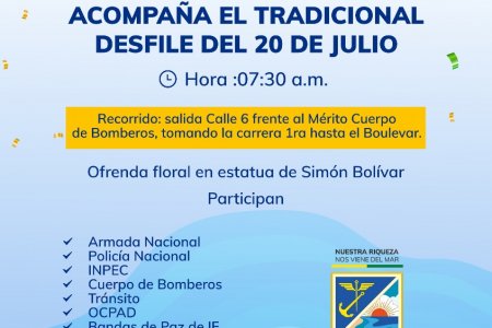 La Alcaldía Distrital prepara el desfile del 20 de julio por las calles del centro de Buenaventura
