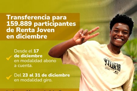 Renta Joven cierra a&ntilde;o con nueva entrega de transferencias para cerca de 160.000 participantes
