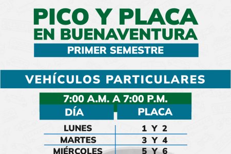 Buenaventura definió la nueva rotación del pico y placa para el primer semestre de 2026