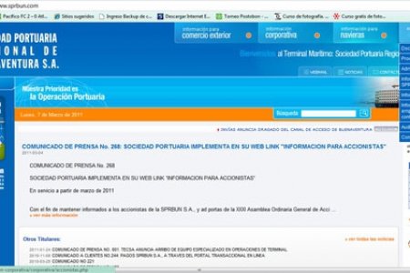 Sociedad Portuaria implementa en su web link “Información para Accionistas”