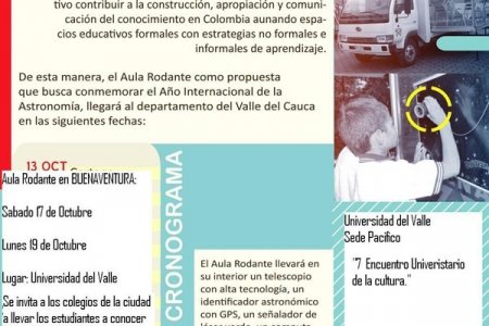 Este 17 y 19 de octubre estará en Buenaventura el Aula Rodante en la Universidad del Valle Sede Pacífico