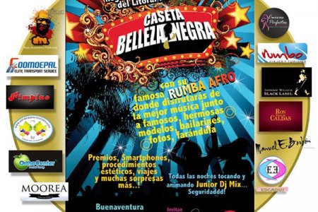 Caseta Belleza Negra en el marco del  Festival Folclórico del Litoral Pacífico