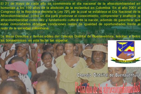 Feliz Día de la Afrocolombianidad les desea el Concejo Distrital de Buenaventura