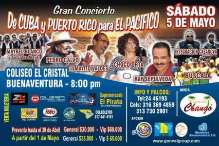 Gran Concierto de Cuba y Puerto Rico el sábado 5 de mayo
