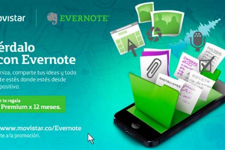 Clientes Movistar podrán disfrutar de Evernote Premium sin costo