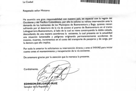 Solicitan mantenimiento de la vía al mar al Mintransporte e Invías