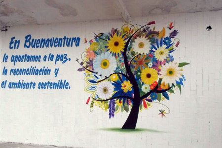 En Buenaventura, personas en Reintegración ayudaron a embellecer la Media Torta y pintaron Mural por la Paz