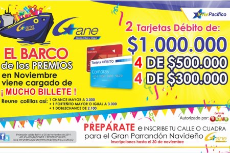 En noviembre el barco de los premios llega a Gane Buenaventura cargado de mucho billete