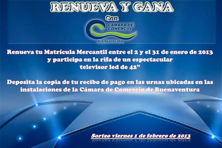 Renueve su Matrícula Mercantil y gane con la Cámara de Comercio