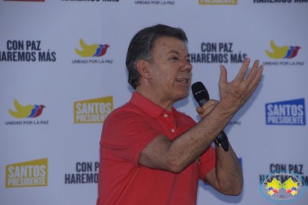 Juan Manuel Santos estuvo como candidato agradeciendo los votos de Buenaventura