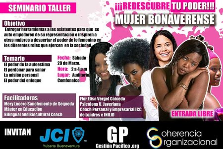 JCI Yubarta invita al Seminario -Taller Redescubre tu Poder, mujer bonaverense