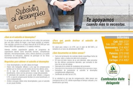 Subsidio al desempleo en Comfenalco Valle