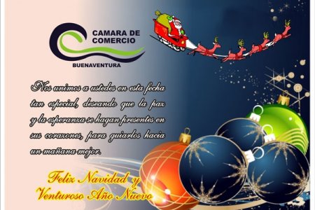 Saludo de navidad y año nuevo de la Cámara de Comercio