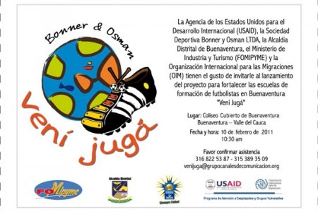 Se lanza el proyecto fortalecimiento a escuelas de formación de futbolistas en Buenaventura, “Vení Jugá”