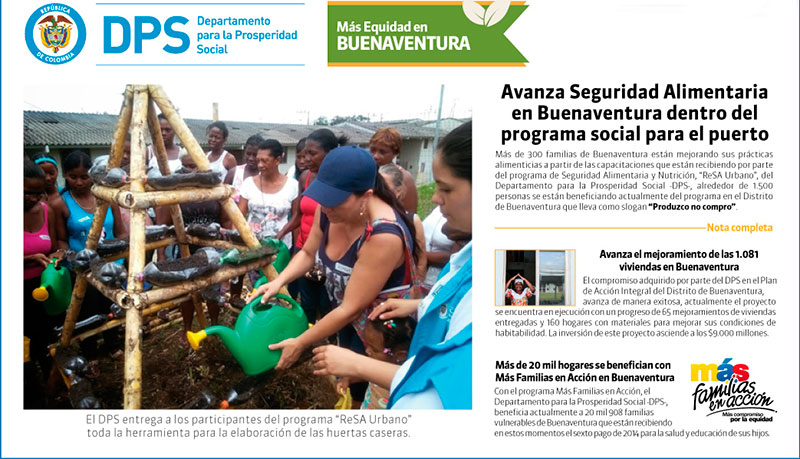 Avanza programas del Gobierno Nacional en Buenaventura como parte de la intervención social para la ciudad - puerto