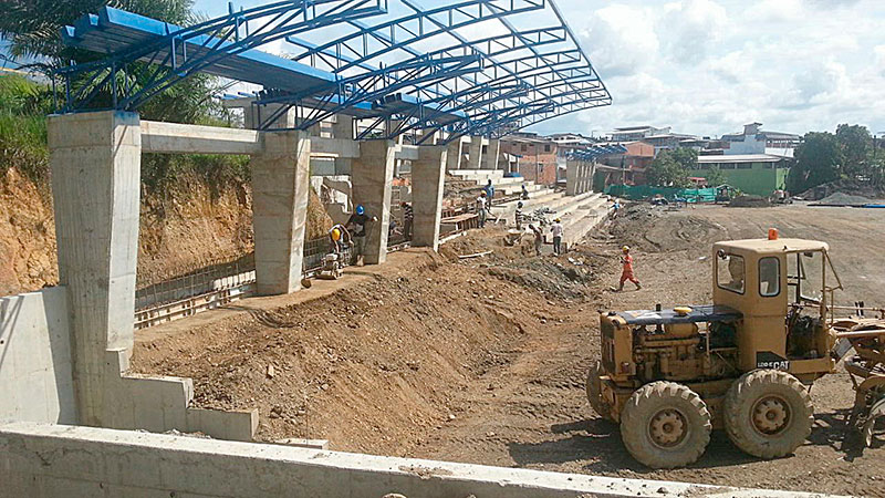 Polideportivo del barrio Independencia presenta un avance del 72 por ciento