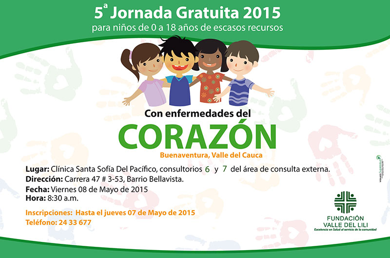 La Fundación Valle del Lili realizará en Buenaventura la 5ta Jornada Gratuita para ni&ntilde;os de escasos recursos con enfermedades  en el corazón