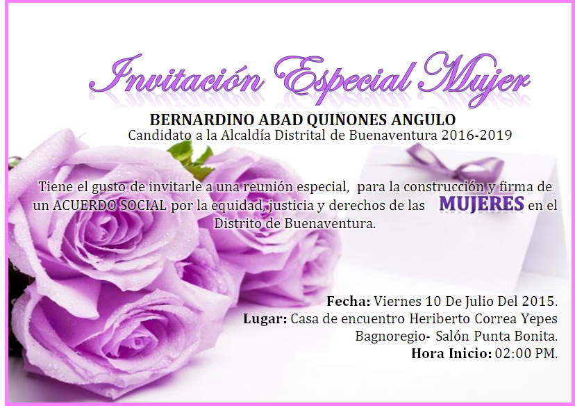 Bernardino Qui&ntilde;ones  invita a las mujeres de Buenaventura a la construcción de un Acuerdo Social