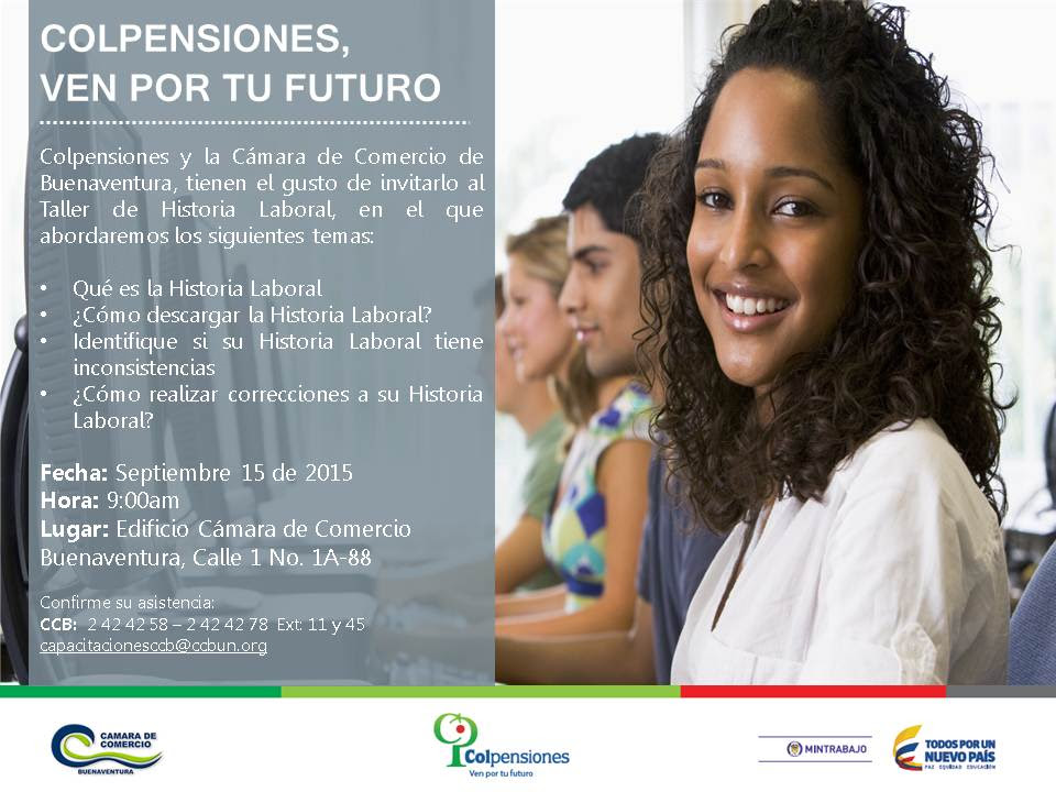 Colpensiones y Cámara de Comercio de Buenaventura invitan al taller de historia laboral