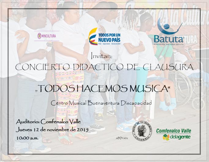 Batuta invita al Concierto didáctico de clausura Centro Musical Buenaventura Discapacidad “Todos Hacemos Música”
