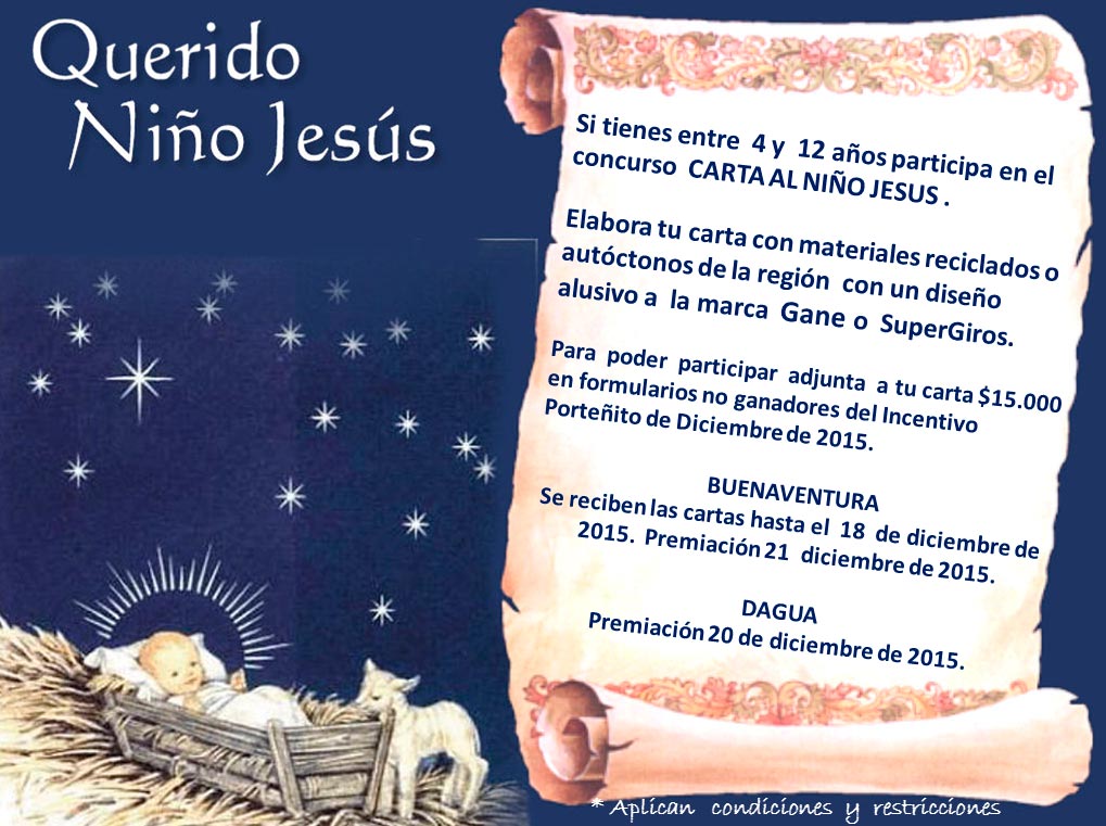 4to Concurso Carta al Ni&ntilde;o Jesús organizado por Gane Buenaventura y Dagua