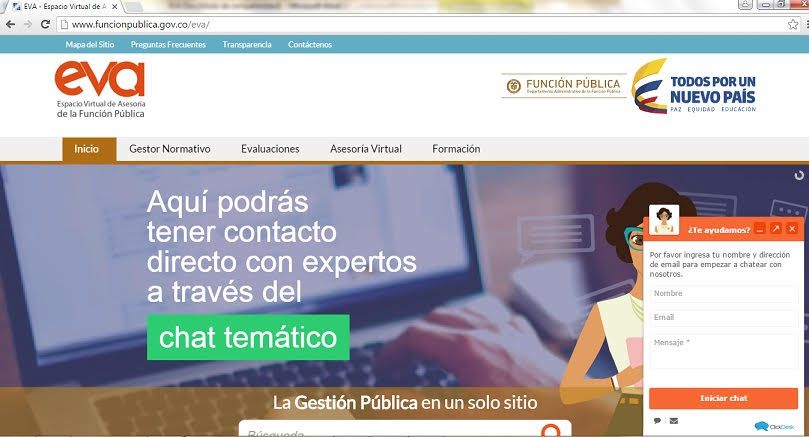 Entidades, servidores y ciudadanos pueden resolver sus inquietudes sobre la administración pública a través de EVA
