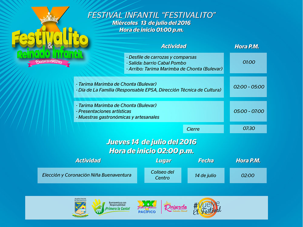Este miércoles arranca el Festival Infantil en el que se coronará a  la Ni&ntilde;a Buenaventura