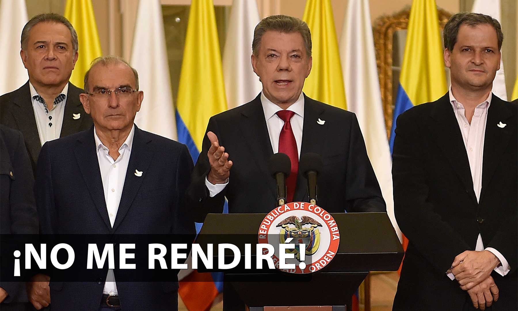 No me rendiré. Seguiré buscando la paz hasta el último minuto de mi mandato