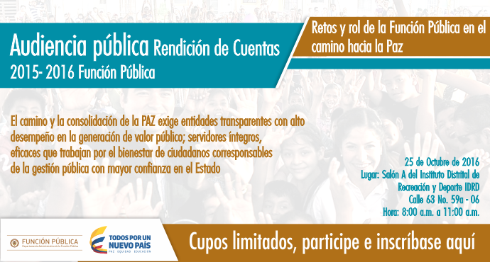 Función Pública rinde cuentas este 25 de octubre