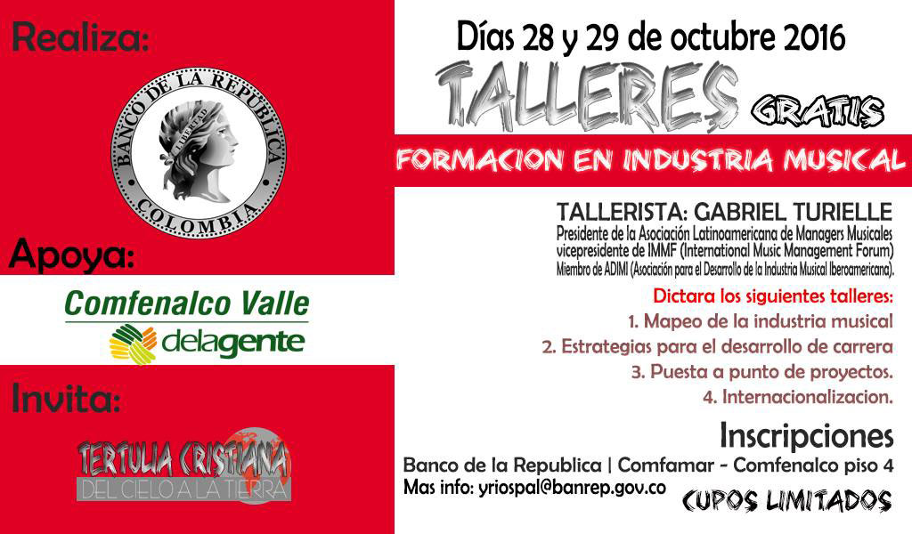 La Agencia Cultura del Banco de la República invita al Taller de Creación Musical
