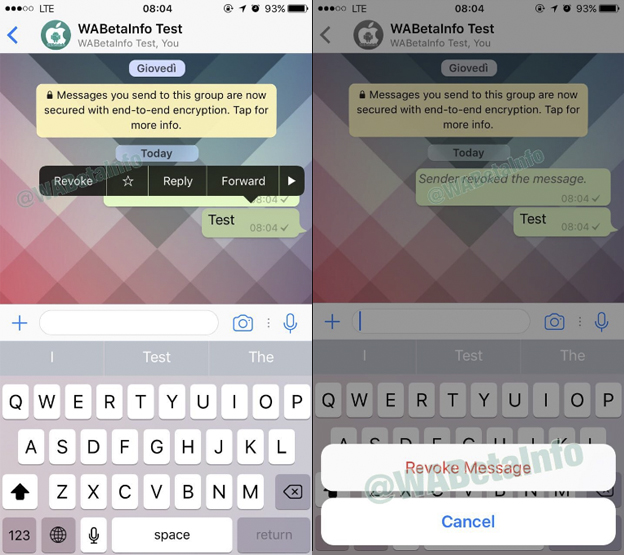 WhatsApp permitiría borrar mensajes antes de que sean leídos