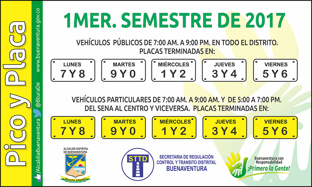 Con esta semana como pedagógica, así queda la rotación del pico y placa en Buenaventura