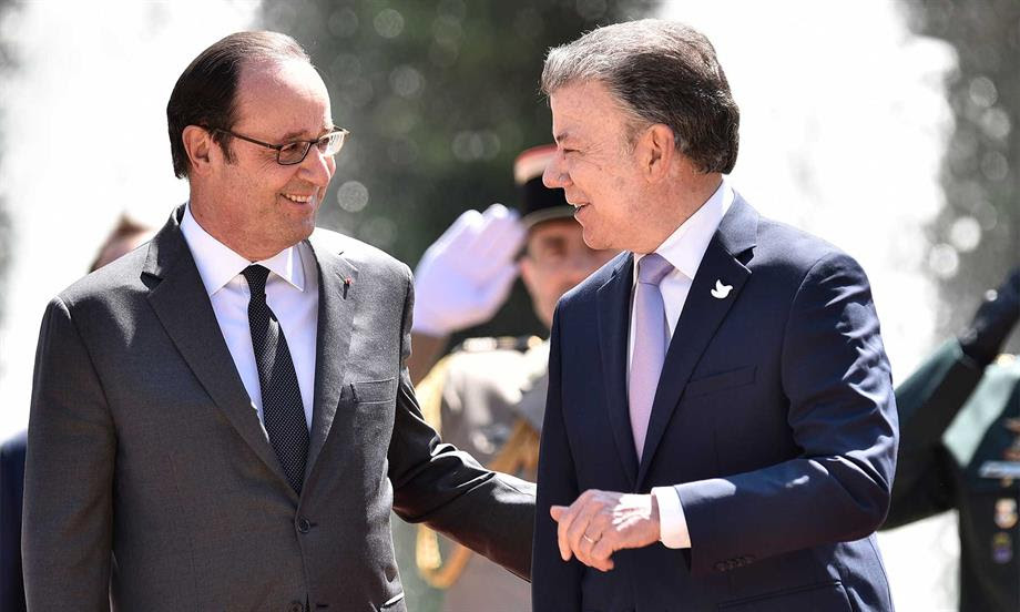 Presidente de Francia fue recibido en la Casa de Nari&ntilde;o por el Jefe del Estado