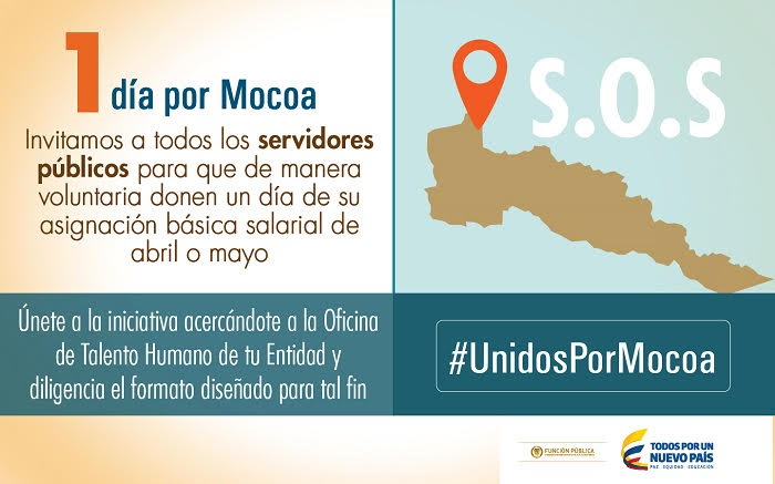Función Pública invita a los servidores a dar una mano a Mocoa