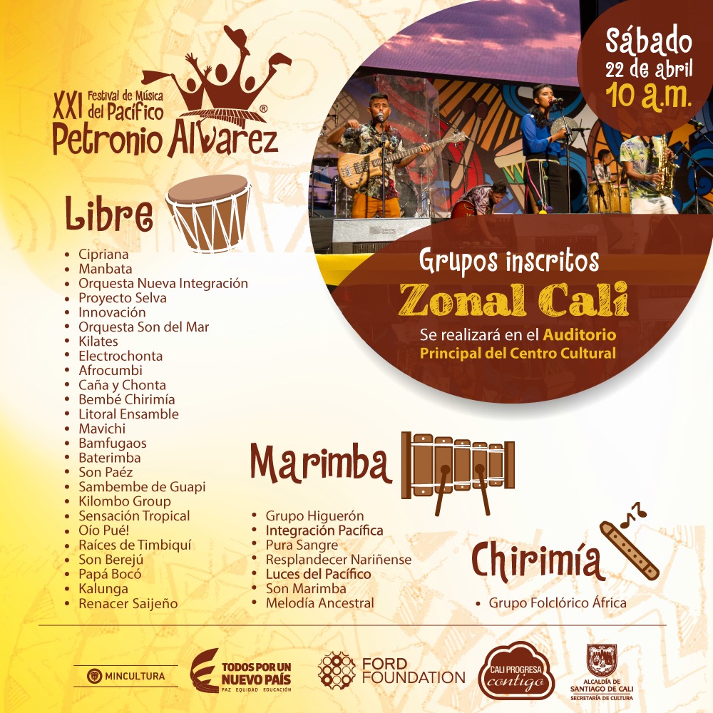 Inician zonales para clasificar a la versión XXI del Festival de Música del Pacífico Petronio Álvarez