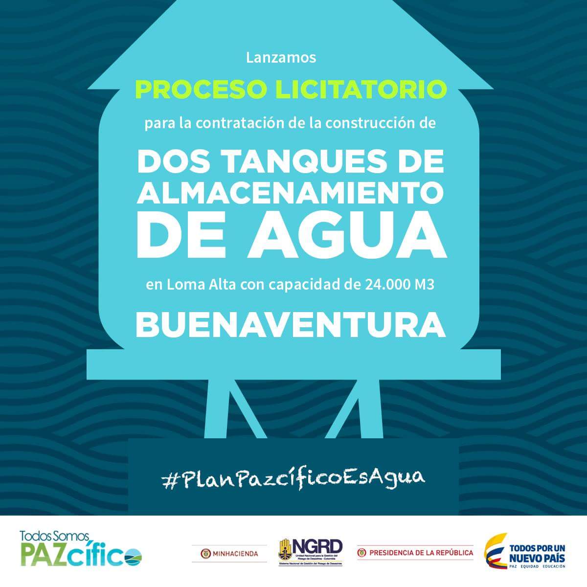 Inició licitación internacional para el proceso de contratación de los tanques de Loma Alta para acueducto de Buenaventura