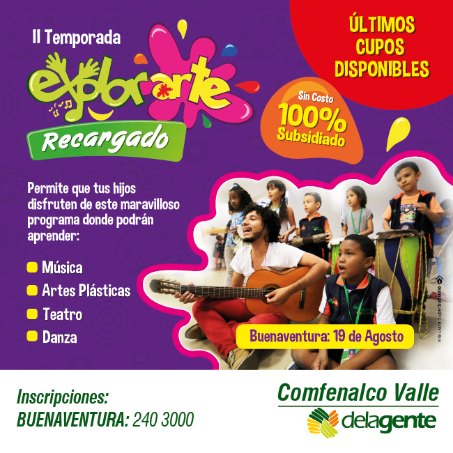 “Explorarte”, un programa artístico infantil que por primera vez llega a Buenaventura