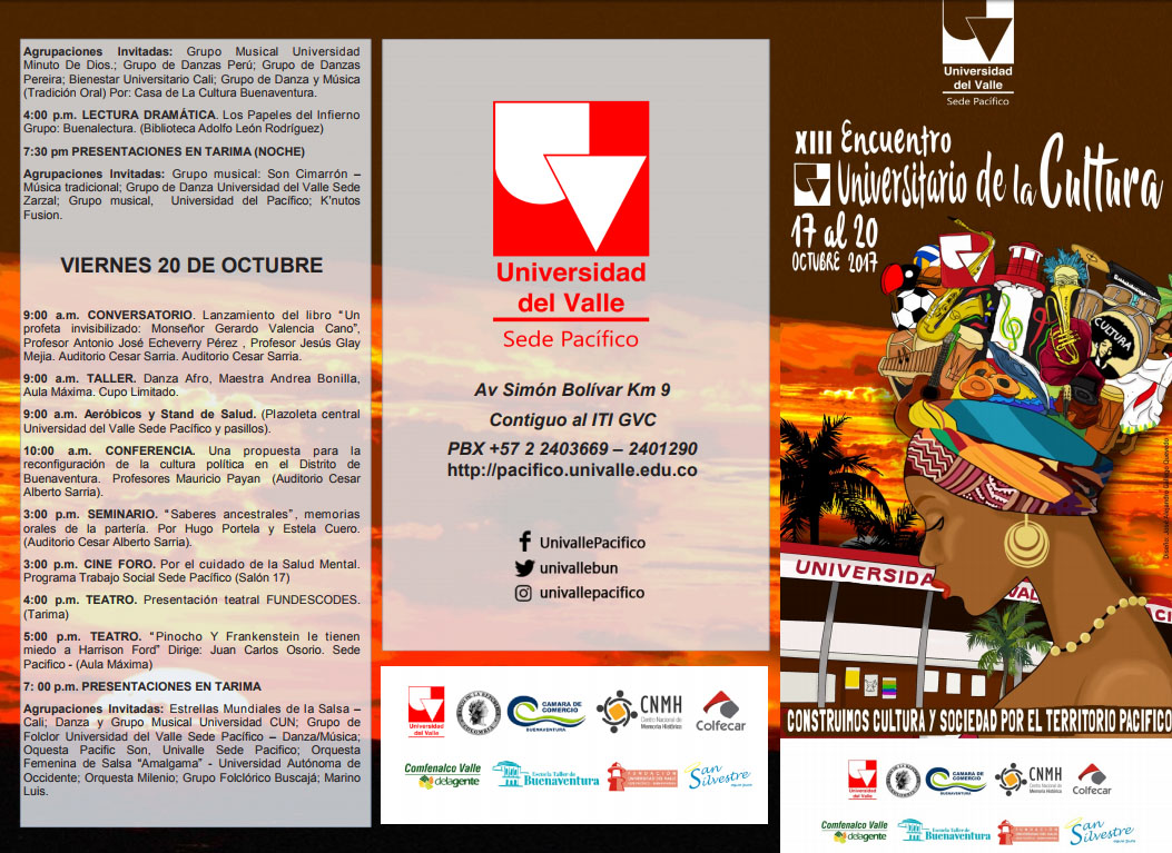 Todo listo para el XIII Encuentro Universitario de la Cultura en la Universidad del Valle Sede Pacífico