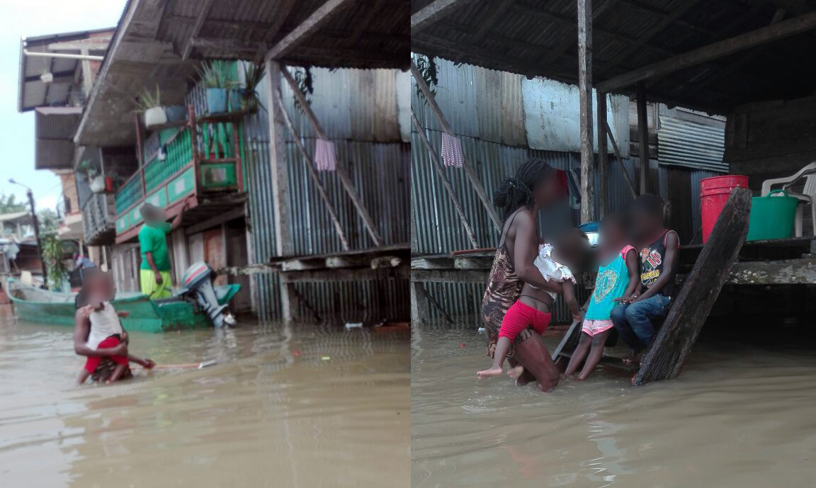 El 95 por ciento de la cabecera municipal de Timbiquí se inundó por creciente del río
