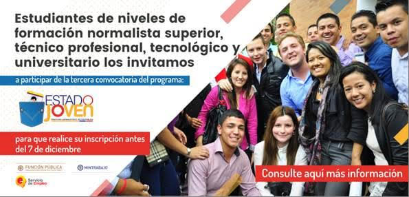 Inician inscripciones para hacer prácticas laborales en el Estado colombiano en 2018