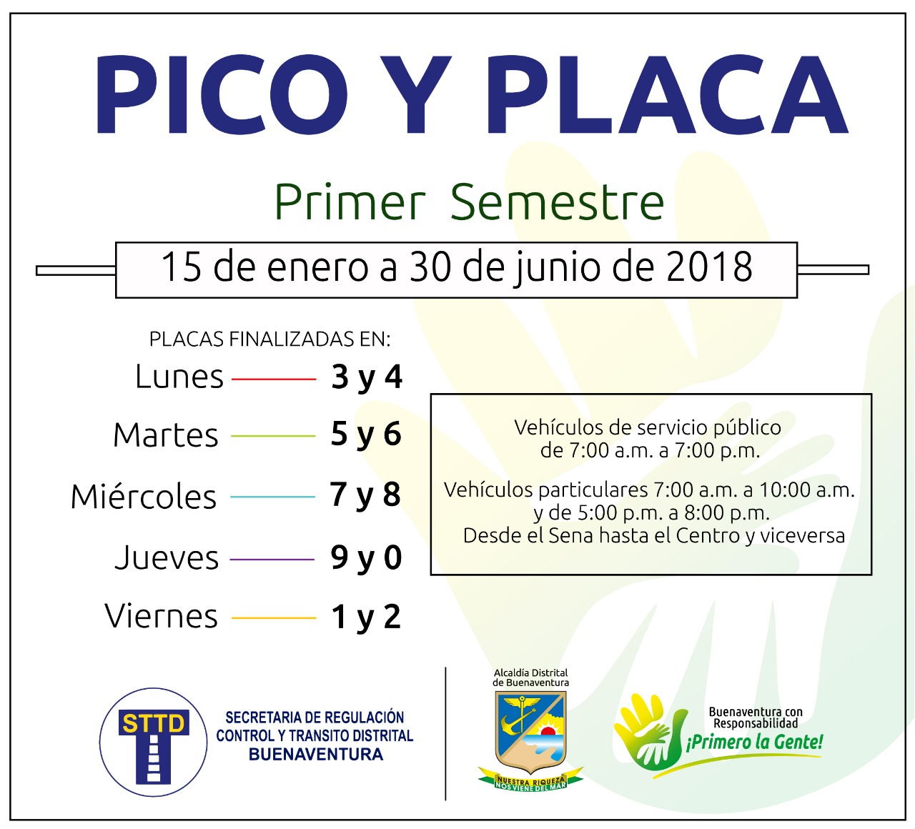 Conozca cómo quedó el pico y placa para el primer semestre del 2018